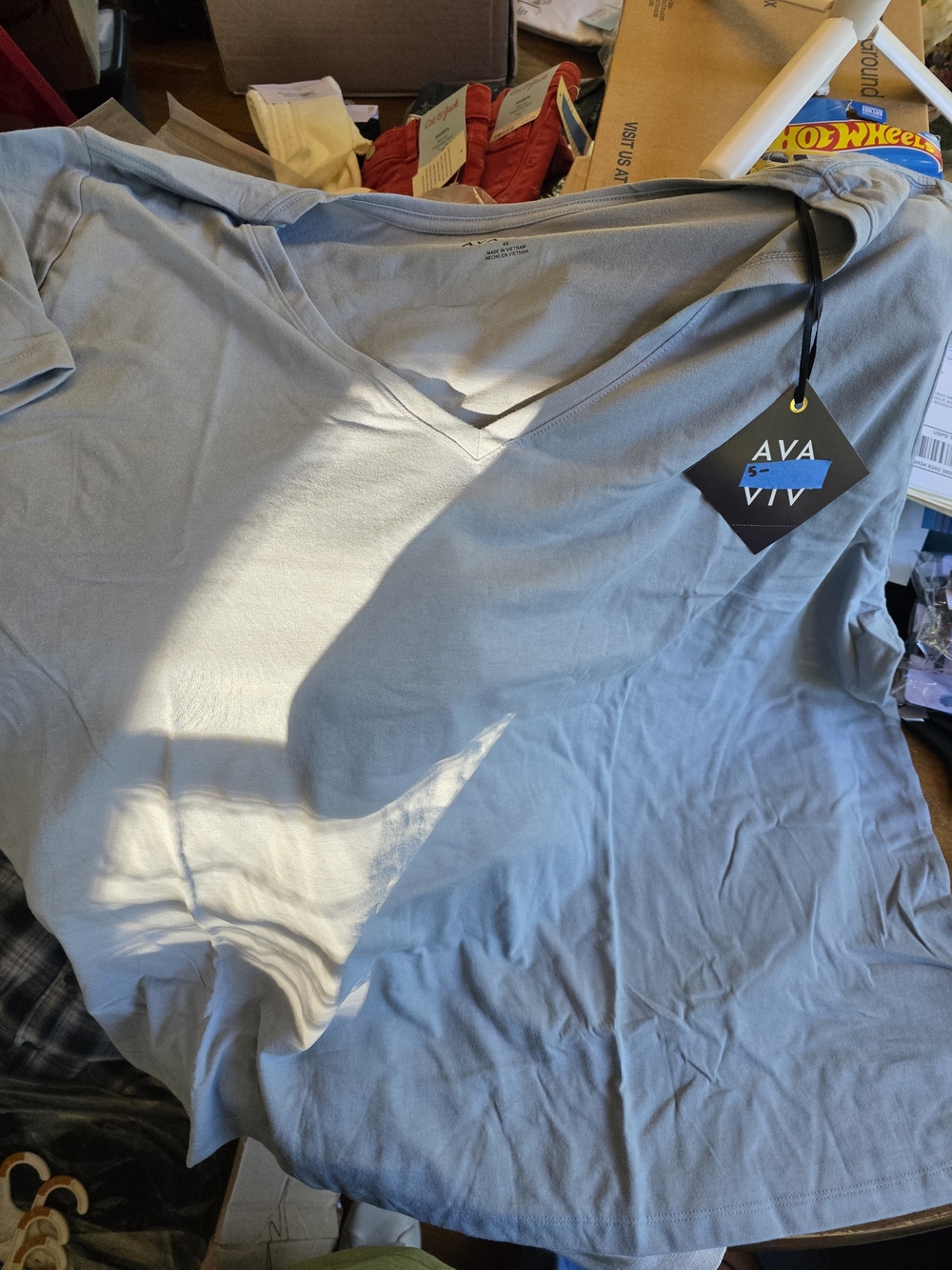 Ava & Viv Pale Blue V-Neck Tee